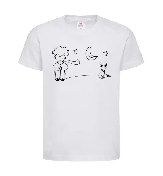 Дитяча футболка Little Prince and fox Білий фото