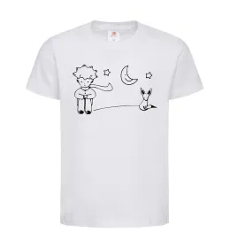 Детская футболка Little Prince and fox Белый фото