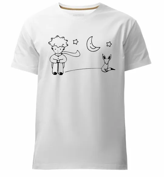 Чоловіча преміум футболка Little Prince and fox Білий фото