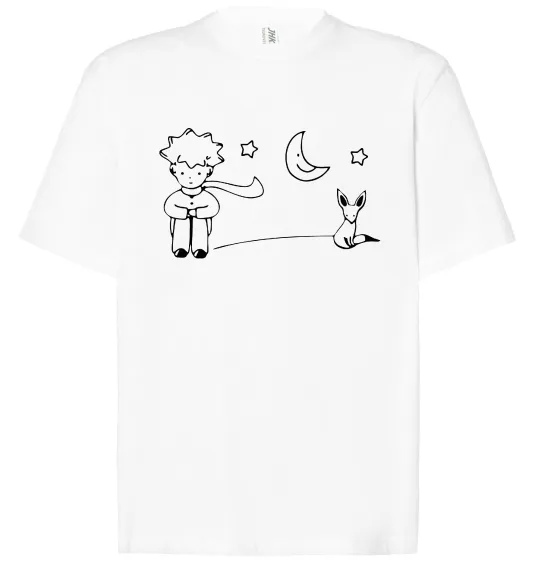 Футболка Оверсайз Little Prince and fox Білий фото