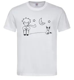 Чоловіча футболка Little Prince and fox Білий фото