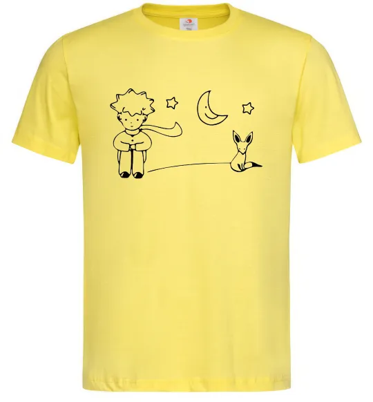 Чоловіча футболка Little Prince and fox Лимонний фото