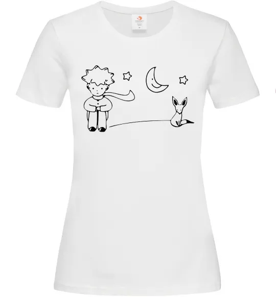 Жіноча футболка Little Prince and fox Білий фото