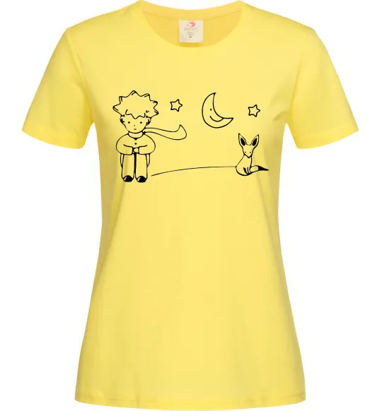 Жіноча футболка Little Prince and fox Лимонний фото