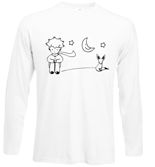 Лонгслів Little Prince and fox Білий фото
