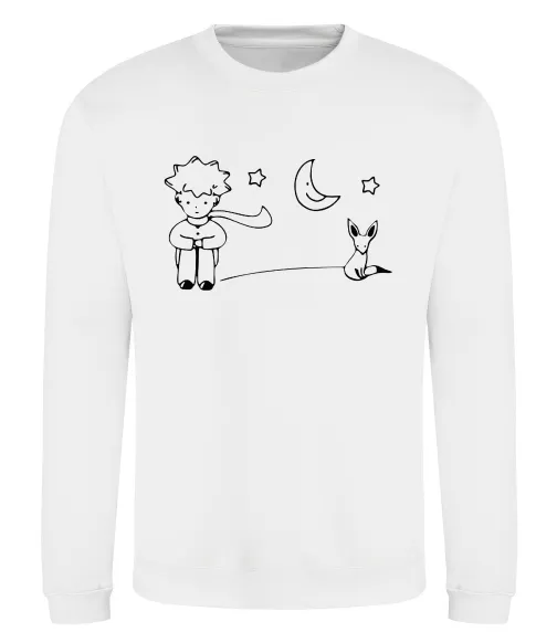 Світшот Little Prince and fox Білий фото