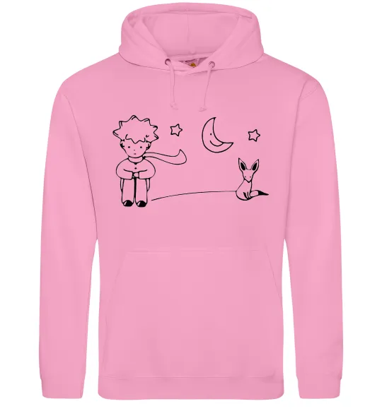 Чоловіча толстовка (худі) Little Prince and fox Рожевий фото