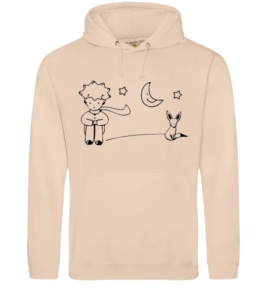 Чоловіча толстовка (худі) Little Prince and fox Пісочний фото