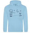 Чоловіча толстовка (худі) Little Prince and fox Блакитний фото