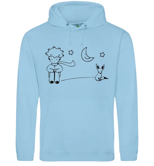 Жіноча толстовка (худі) Little Prince and fox Блакитний фото