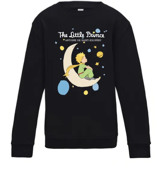 Детский Свитшот Little Prince Antoine de Saint-Exupéry Черный фото