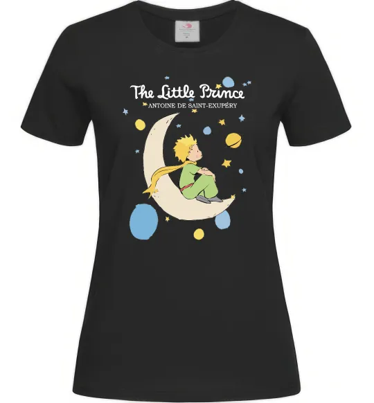 Жіноча футболка Little Prince Antoine de Saint-Exupéry Чорний фото