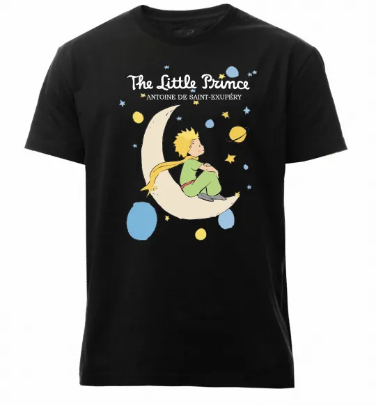 Чоловіча преміум футболка Little Prince Antoine de Saint-Exupéry Чорний фото