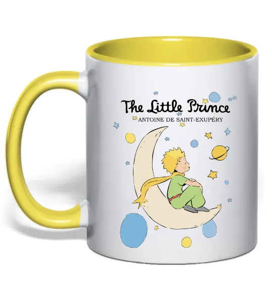Чашка з кольоровою ручкою Little Prince Antoine de Saint-Exupéry Лимонний фото