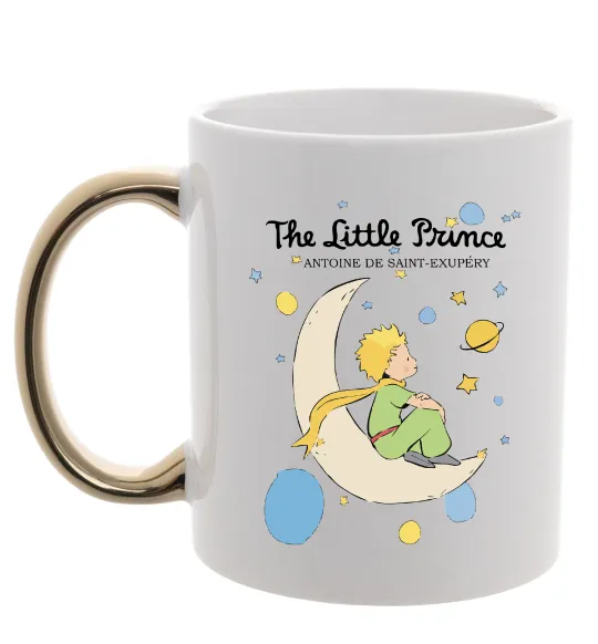 Чашка з кольоровою ручкою Little Prince Antoine de Saint-Exupéry Золото фото
