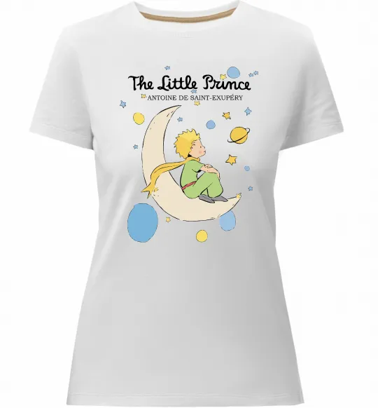 Жіноча преміум футболка Little Prince Antoine de Saint-Exupéry Білий фото
