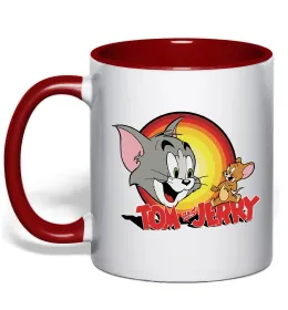 Чашка с цветной ручкой Том і Джеррі Красный фото
