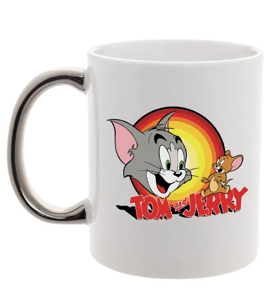 Чашка с цветной ручкой Том і Джеррі Серебро фото