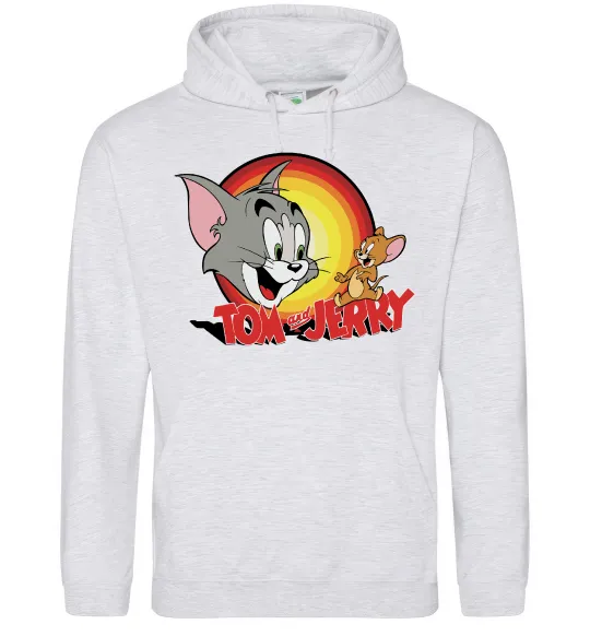 Женская толстовка (худи) Том і Джеррі Серый меланж фото
