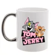 Чашка с цветной ручкой Tom and Jerry retro Серебро фото