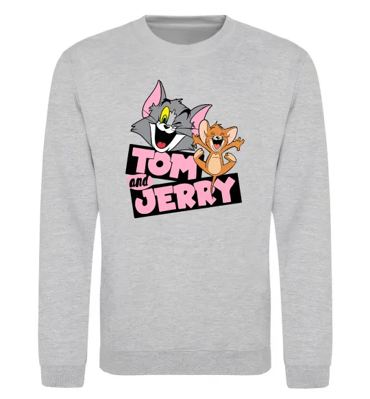 Свитшот Tom and Jerry retro Серый меланж фото