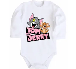 Детский боди Tom and Jerry retro Белый фото