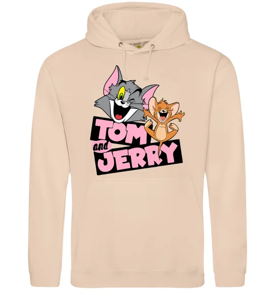 Женская толстовка (худи) Tom and Jerry retro Песочный фото
