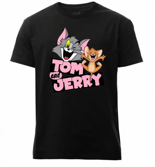 Мужская премиум футболка Tom and Jerry retro Черный фото