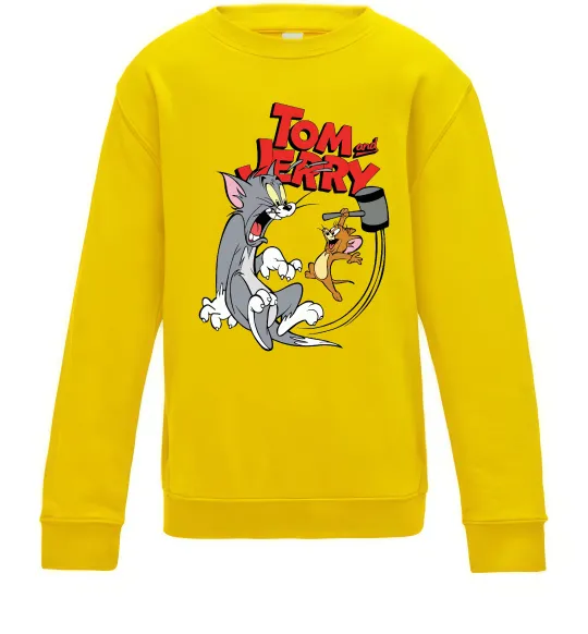 Детский Свитшот Том та Джеррі з молотом Солнечно желтый фото