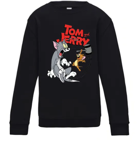 Детский Свитшот Том та Джеррі з молотом Черный фото