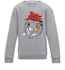 Детский Свитшот Том та Джеррі з молотом Серый меланж фото