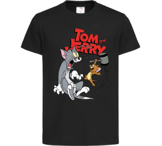 Детская футболка Том та Джеррі з молотом Черный фото