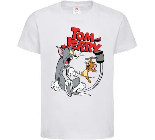 Детская футболка Том та Джеррі з молотом Белый фото