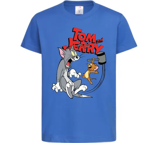Детская футболка Том та Джеррі з молотом Ярко-синий фото