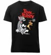 Мужская премиум футболка Том та Джеррі з молотом Черный фото
