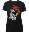 Женская премиум футболка Том та Джеррі з молотом Черный фото