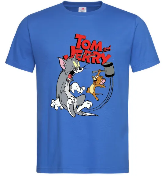 Мужская футболка Том та Джеррі з молотом Ярко-синий фото