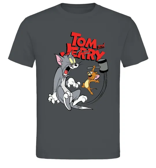 Мужская футболка Том та Джеррі з молотом Графит фото
