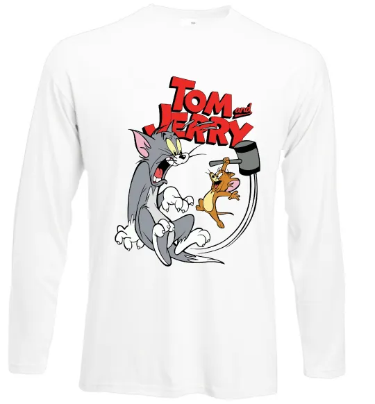 Лонгслив Том та Джеррі з молотом Белый фото