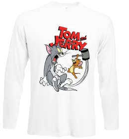 Лонгслив Том та Джеррі з молотом Белый фото