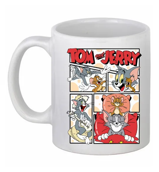 Чашка керамическая Том та Джеррі комікс Белый фото