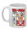 Чашка керамическая Том та Джеррі комікс Белый фото