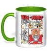 Чашка с цветной ручкой Том та Джеррі комікс Лаймовый фото