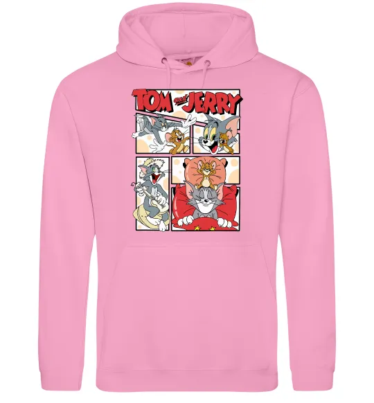 Мужская толстовка (худи) Том та Джеррі комікс Розовый фото