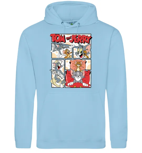 Мужская толстовка (худи) Том та Джеррі комікс Голубой фото