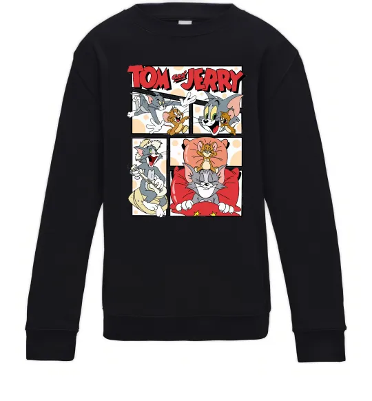 Детский Свитшот Том та Джеррі комікс Черный фото