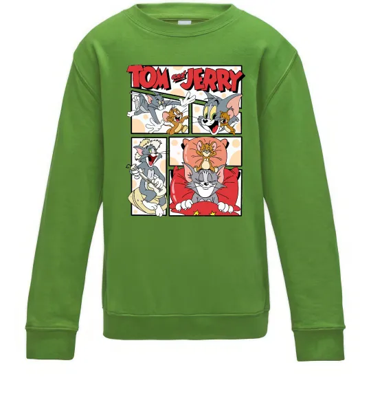 Детский Свитшот Том та Джеррі комікс Лаймовый фото