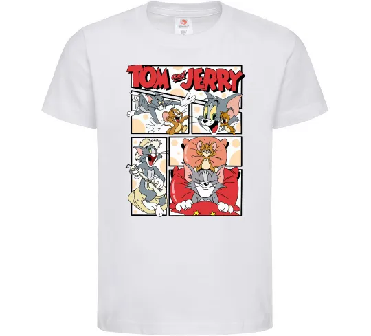 Детская футболка Том та Джеррі комікс Белый фото