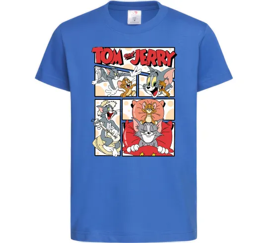 Детская футболка Том та Джеррі комікс Ярко-синий фото