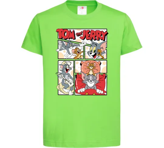 Детская футболка Том та Джеррі комікс Лаймовый фото